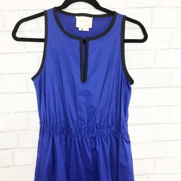 Kate Spade Blue Black & White Color Block Fit & Flare Dress Women's Size 2 - Picture 3 of 10